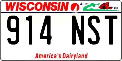 WI license plate 914NST