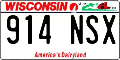 WI license plate 914NSX