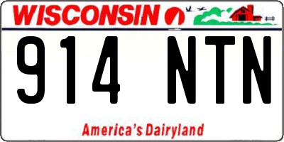 WI license plate 914NTN