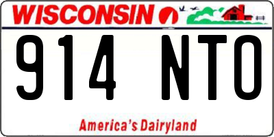 WI license plate 914NTO