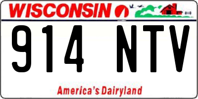 WI license plate 914NTV