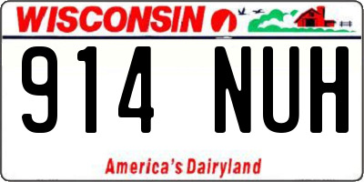 WI license plate 914NUH