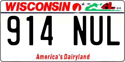 WI license plate 914NUL