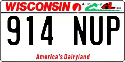 WI license plate 914NUP