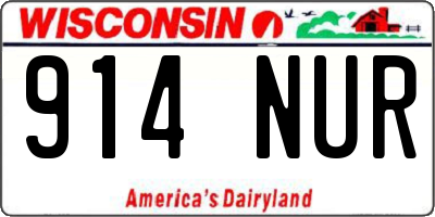 WI license plate 914NUR