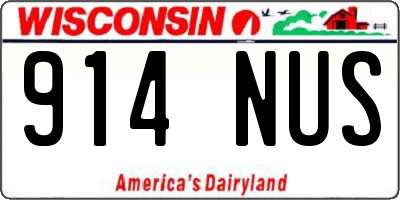 WI license plate 914NUS