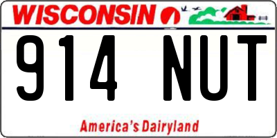 WI license plate 914NUT