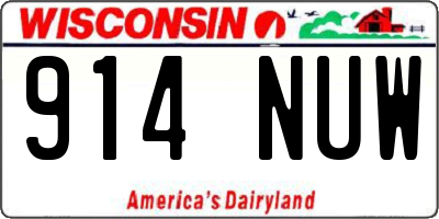 WI license plate 914NUW