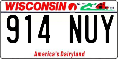 WI license plate 914NUY