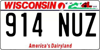 WI license plate 914NUZ