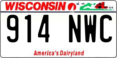 WI license plate 914NWC