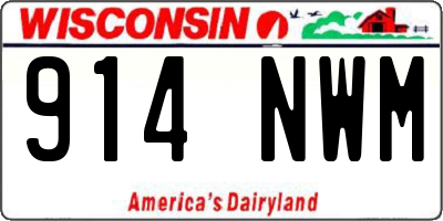 WI license plate 914NWM