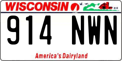 WI license plate 914NWN