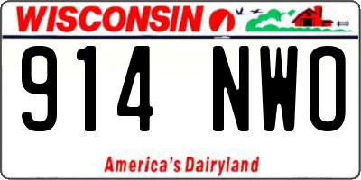 WI license plate 914NWO