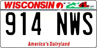 WI license plate 914NWS