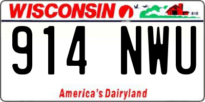 WI license plate 914NWU