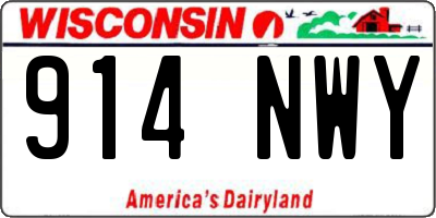 WI license plate 914NWY