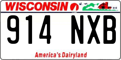 WI license plate 914NXB