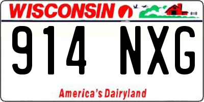 WI license plate 914NXG