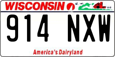 WI license plate 914NXW