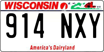 WI license plate 914NXY