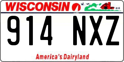 WI license plate 914NXZ