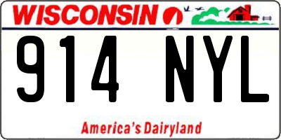 WI license plate 914NYL