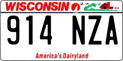 WI license plate 914NZA