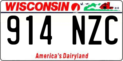 WI license plate 914NZC