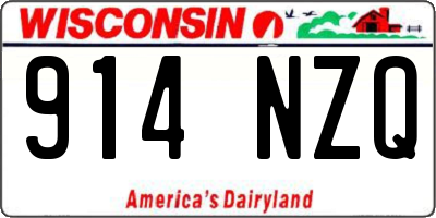 WI license plate 914NZQ