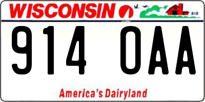 WI license plate 914OAA