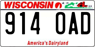 WI license plate 914OAD