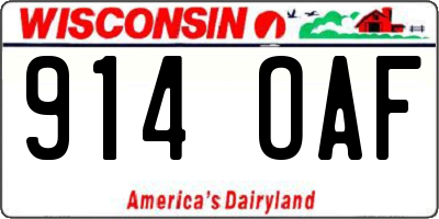 WI license plate 914OAF