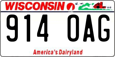 WI license plate 914OAG
