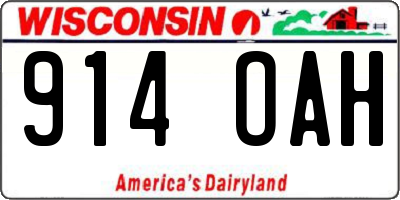 WI license plate 914OAH