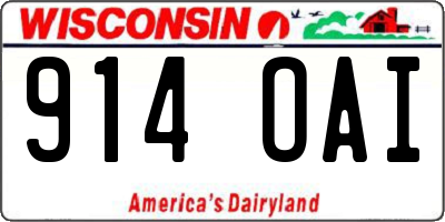 WI license plate 914OAI