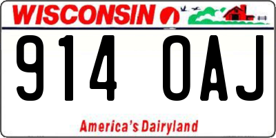 WI license plate 914OAJ