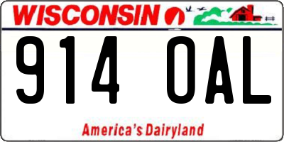 WI license plate 914OAL