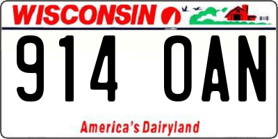 WI license plate 914OAN
