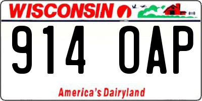 WI license plate 914OAP