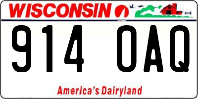 WI license plate 914OAQ