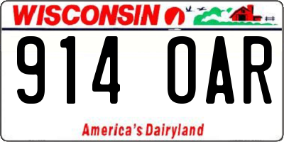 WI license plate 914OAR
