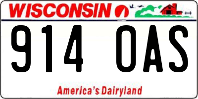 WI license plate 914OAS