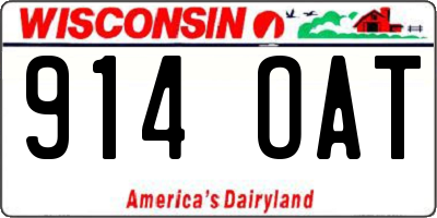 WI license plate 914OAT