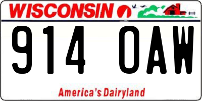 WI license plate 914OAW