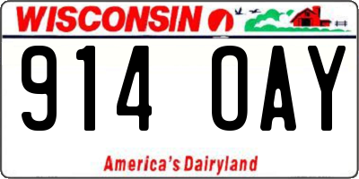 WI license plate 914OAY
