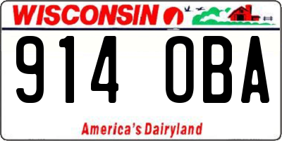 WI license plate 914OBA