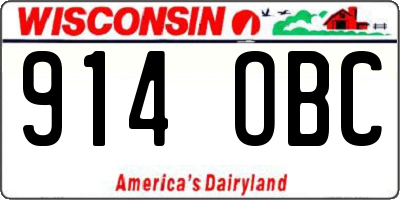 WI license plate 914OBC