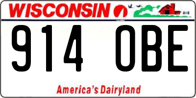 WI license plate 914OBE