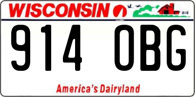 WI license plate 914OBG